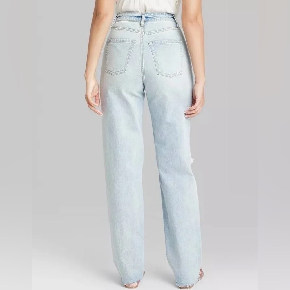 Women's High rise Curvy Straight Jeans Wild Fable Light Wash Sz0/32” NWT - Picture 2 of 9
